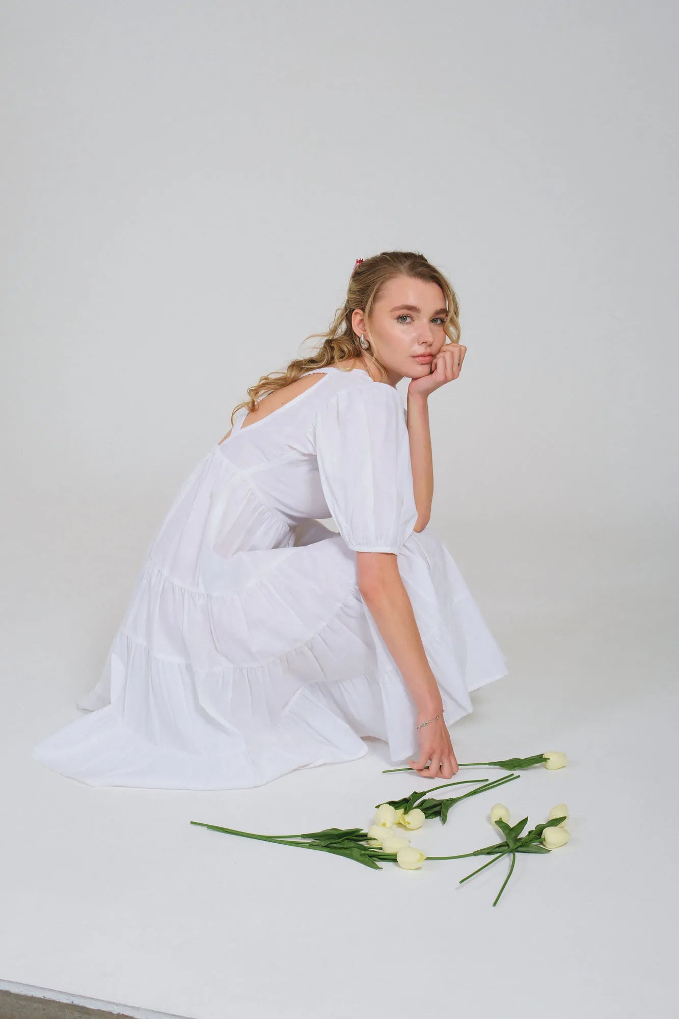 European Linen White Button Dress White / European Linen / Large European Linen White Button Dress White / European Linen / Large
