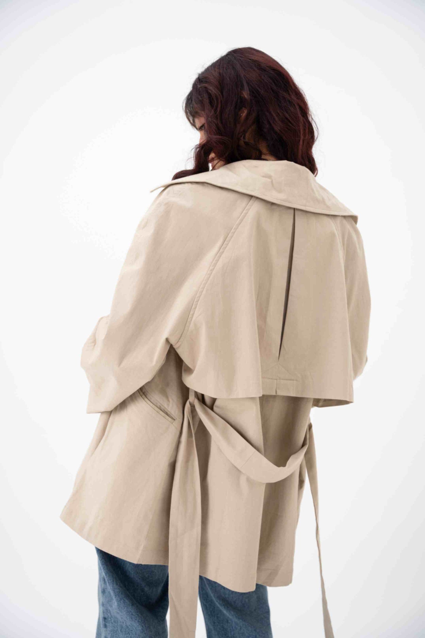 Oversized Trench Coat- Light Beige