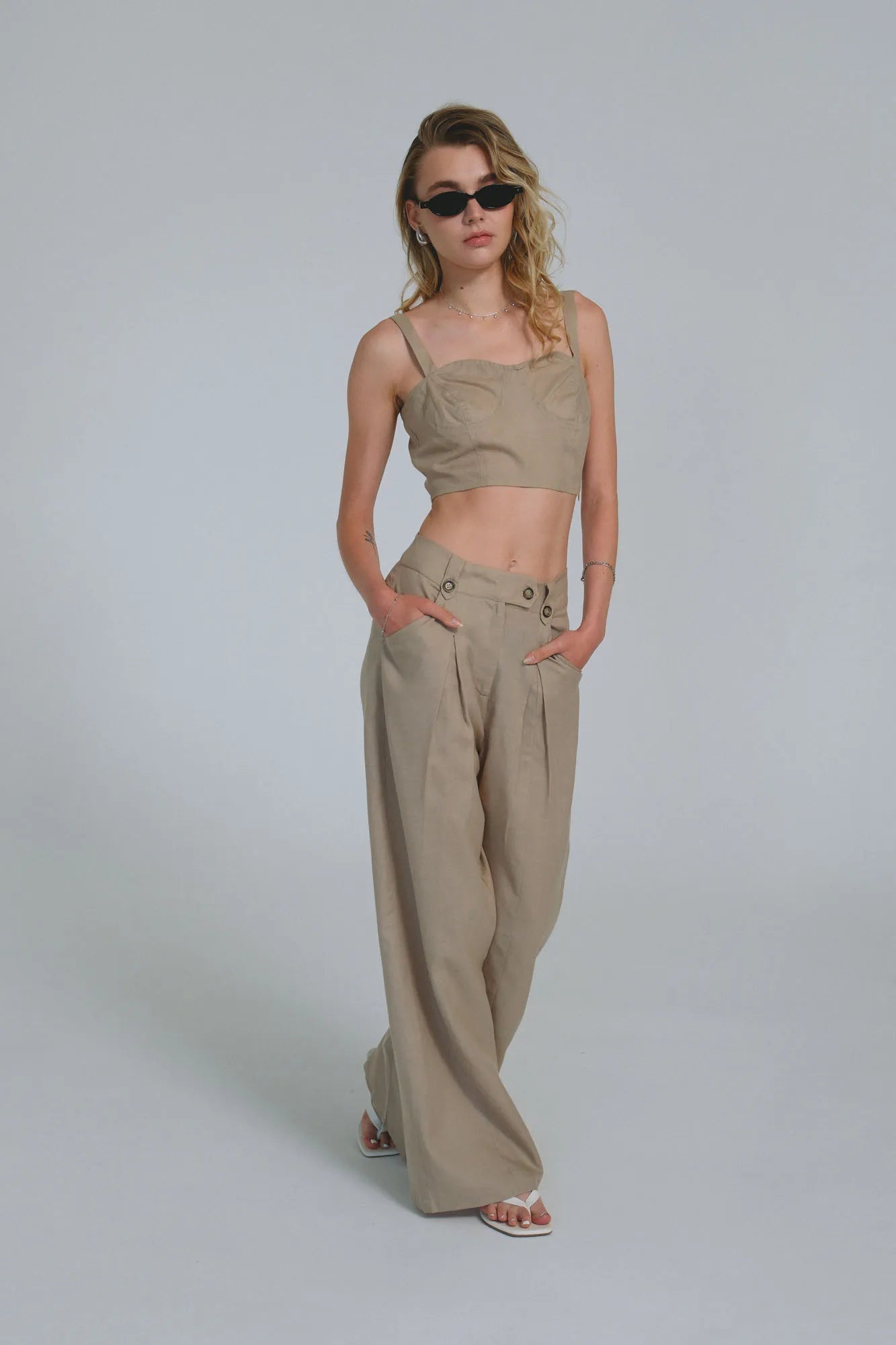 100 % European Linen Beige Trouser