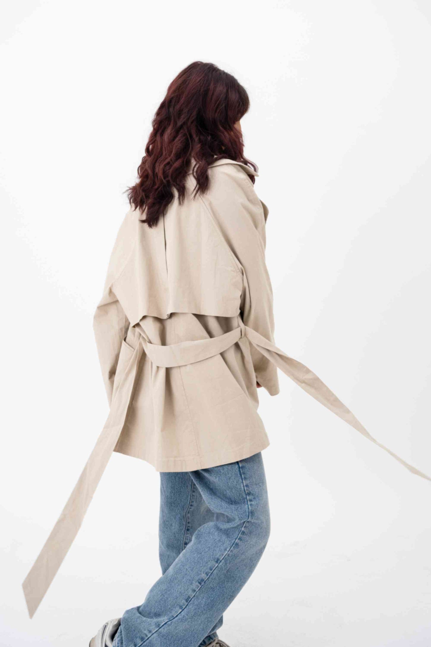 Oversized Trench Coat- Light Beige