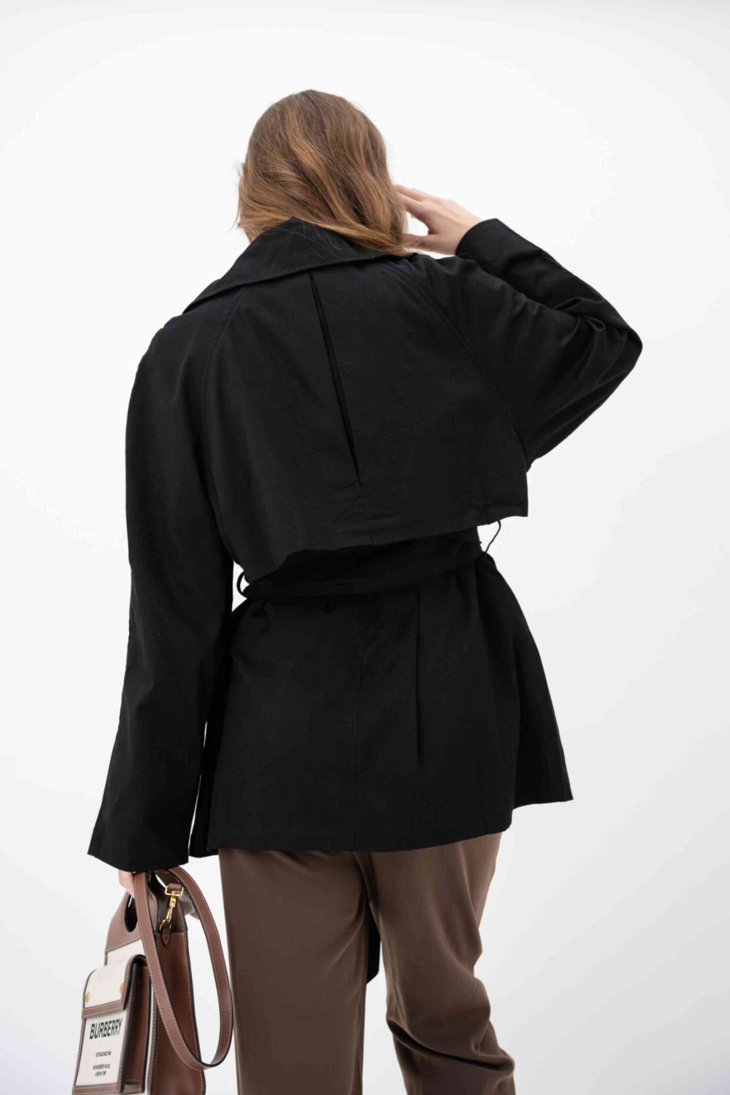 Oversized Trench Coat-Black