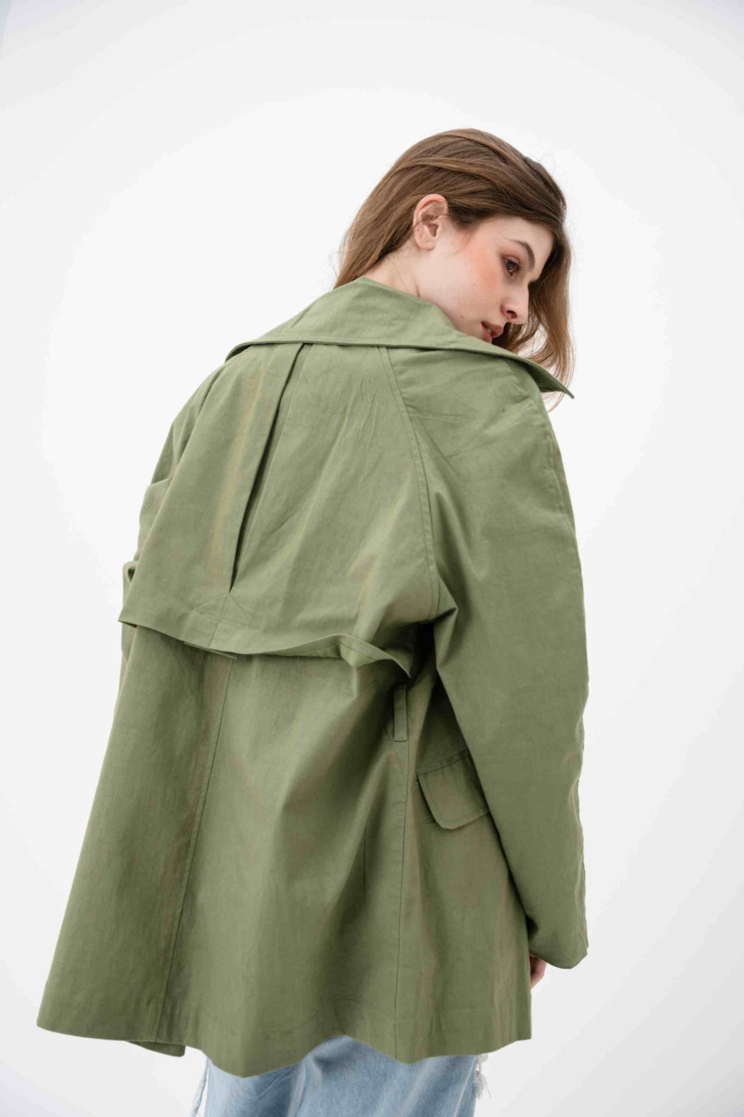 Oversized Trench Coat- Olive Green